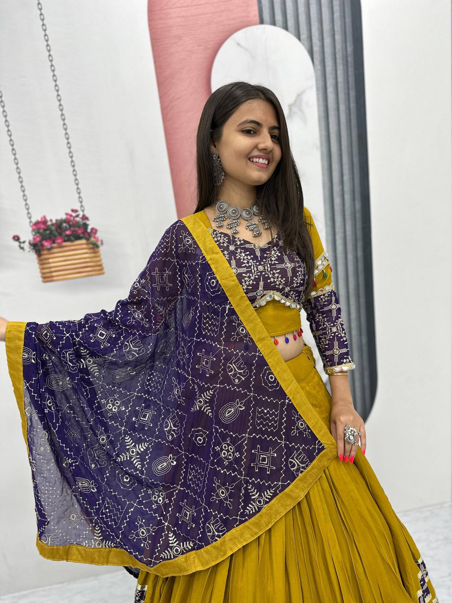 Amaya Raang Vibrant Mustard Pure Cotton Bandhani Lehenga