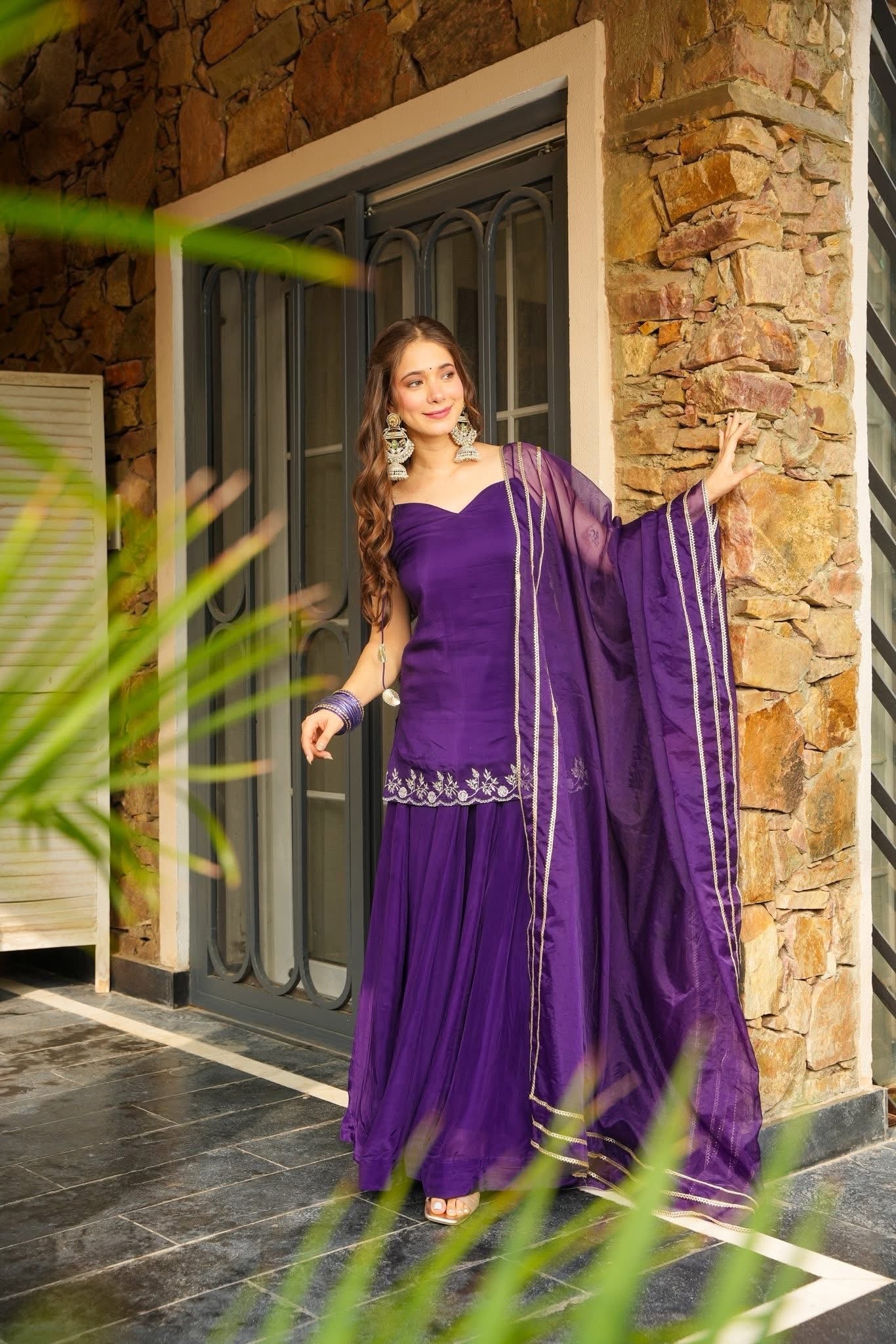 Zari Zikar Kurta Set