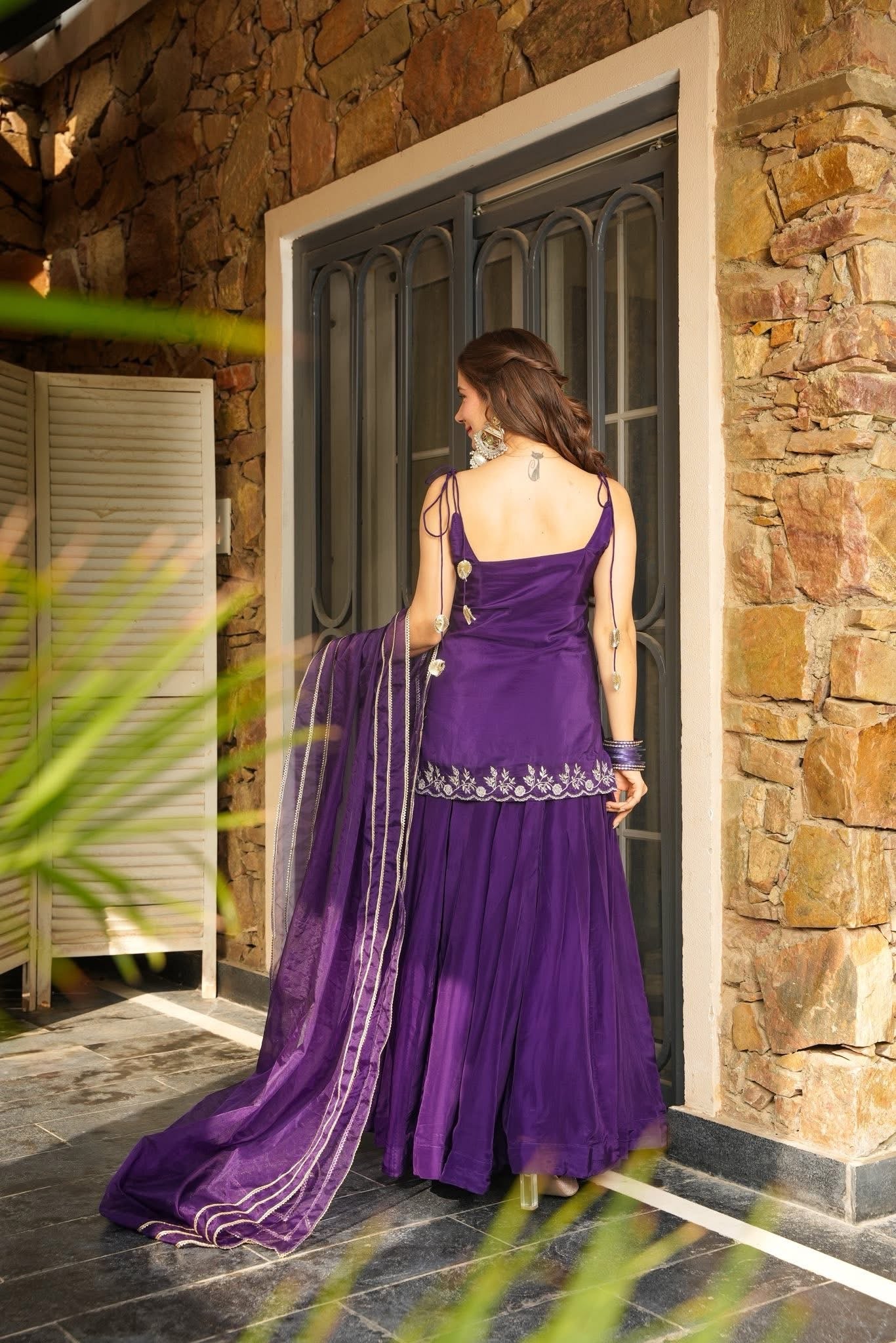 Zari Zikar Kurta Set