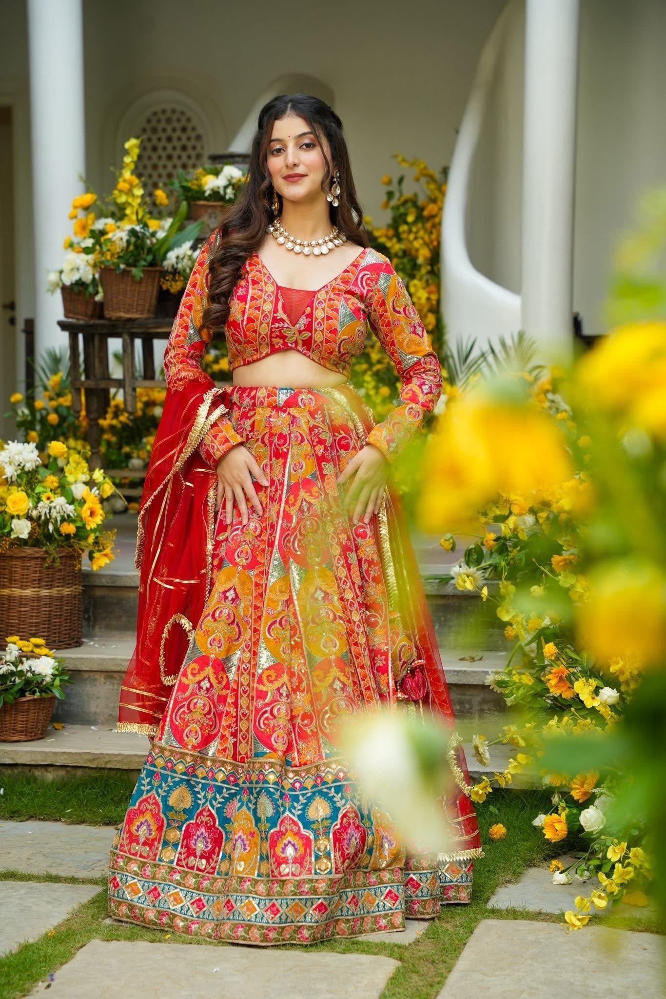 Vyomika Red Heavy Wedding Lehenga Set