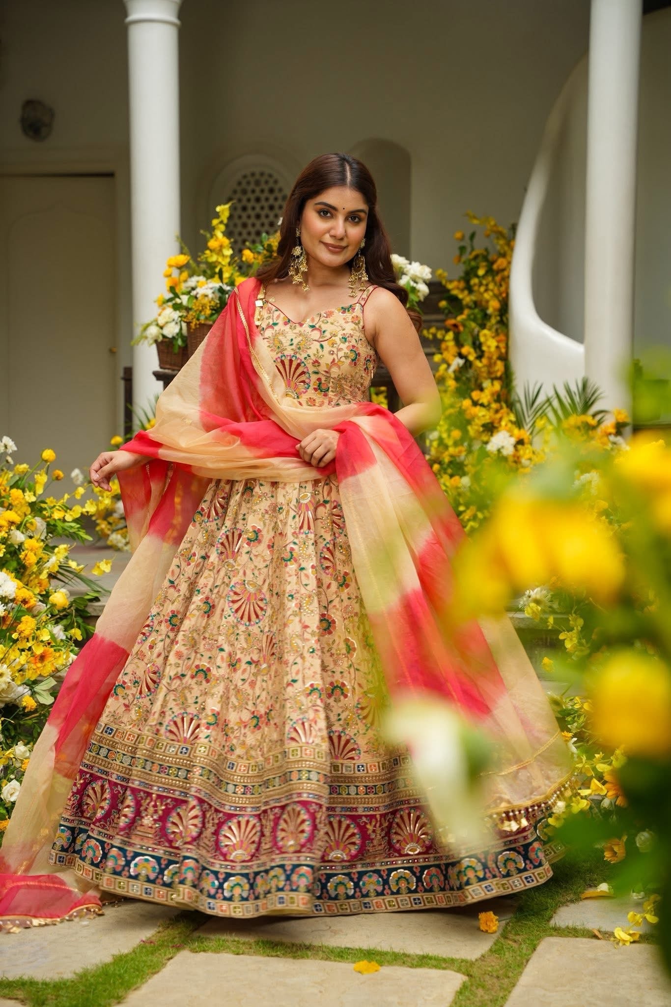 Ridhanya Clinker Festive Heavy Maxi Set