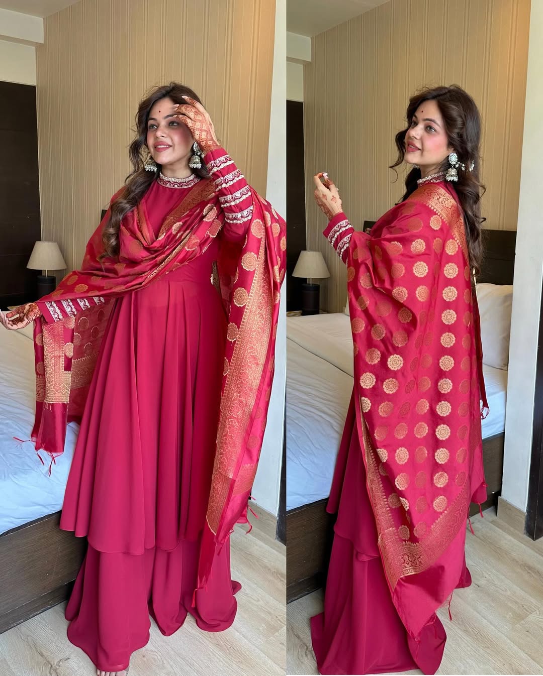 Regal Ruby Anarkali Ensemble