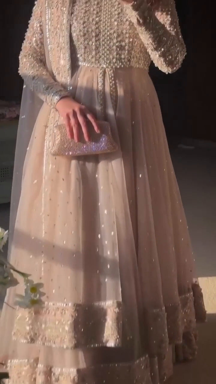 Meher Blush hand embroidery Anarkali