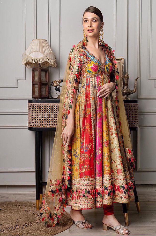 Royal Multicolor Boho Floral Anarkali Set