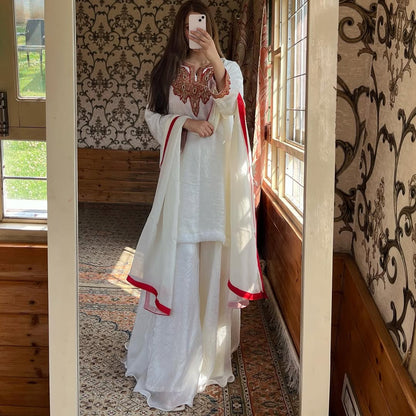 Kashmiri Embroidered Suit with Dupatta