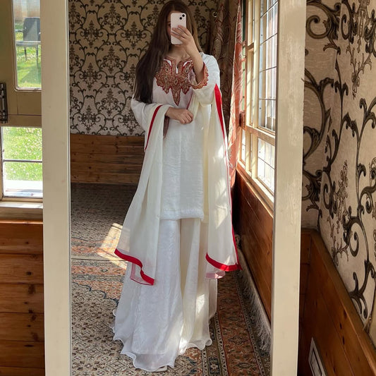 Kashmiri Embroidered Suit with Dupatta