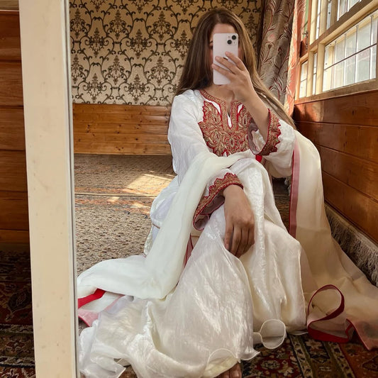 Kashmiri Embroidered Suit with Dupatta