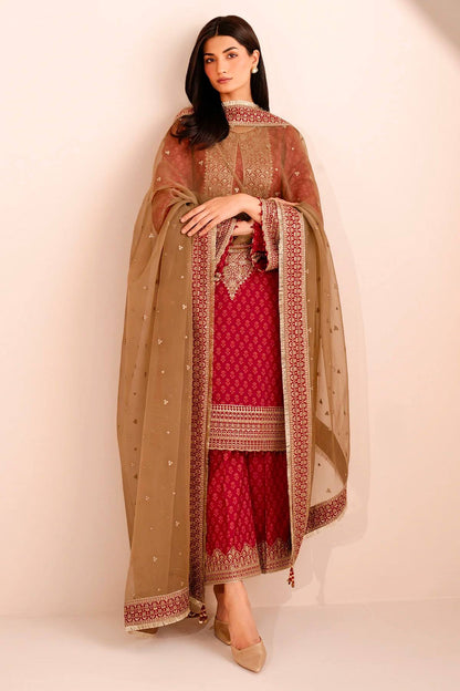 Banarasi Bloom Deep Maroon Kurta Sharara