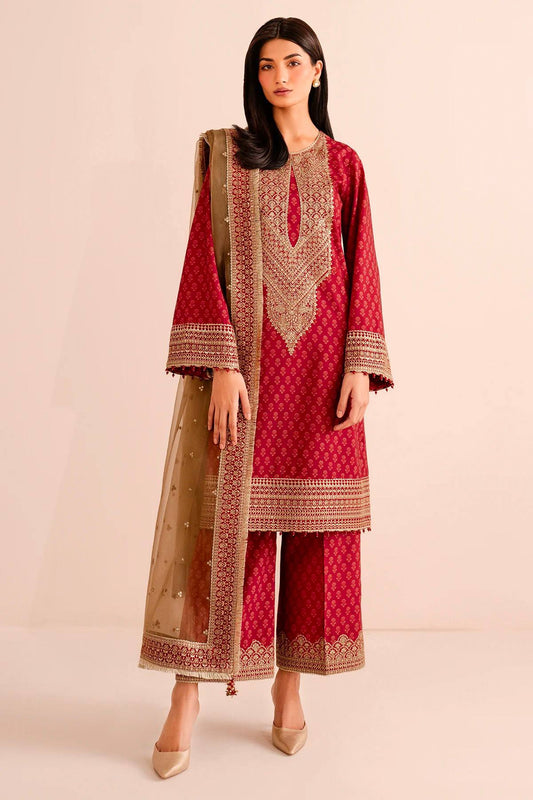 Banarasi Bloom Deep Maroon Kurta Sharara