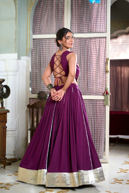 Majestic Charm Twirl Ready Navratri Mirror Work Lehenga