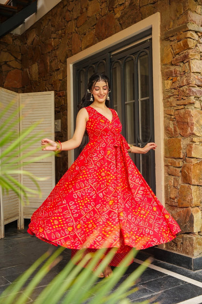 Bandhani Swirl Kurta Palazzo Set