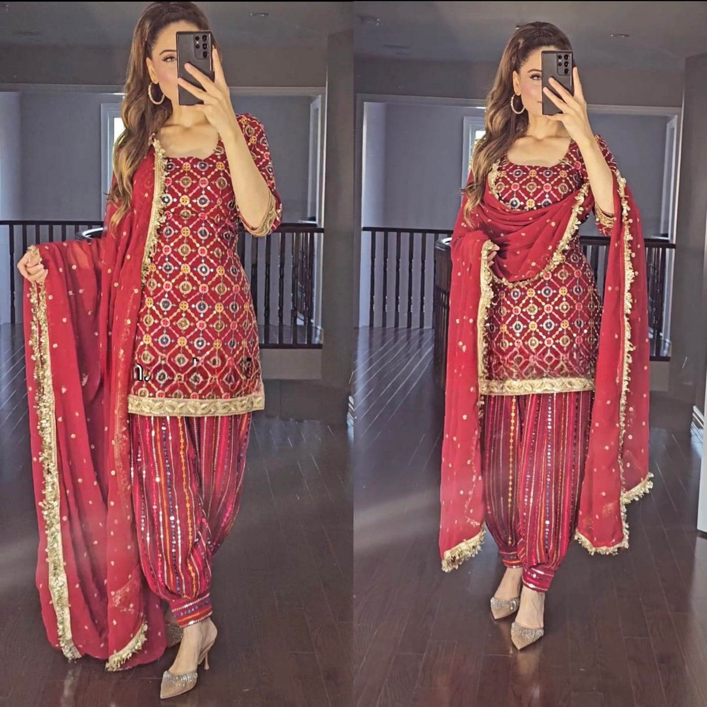 Mysha Glam Multi Colored Party Wear Designer Patiala Salwar Suit Set