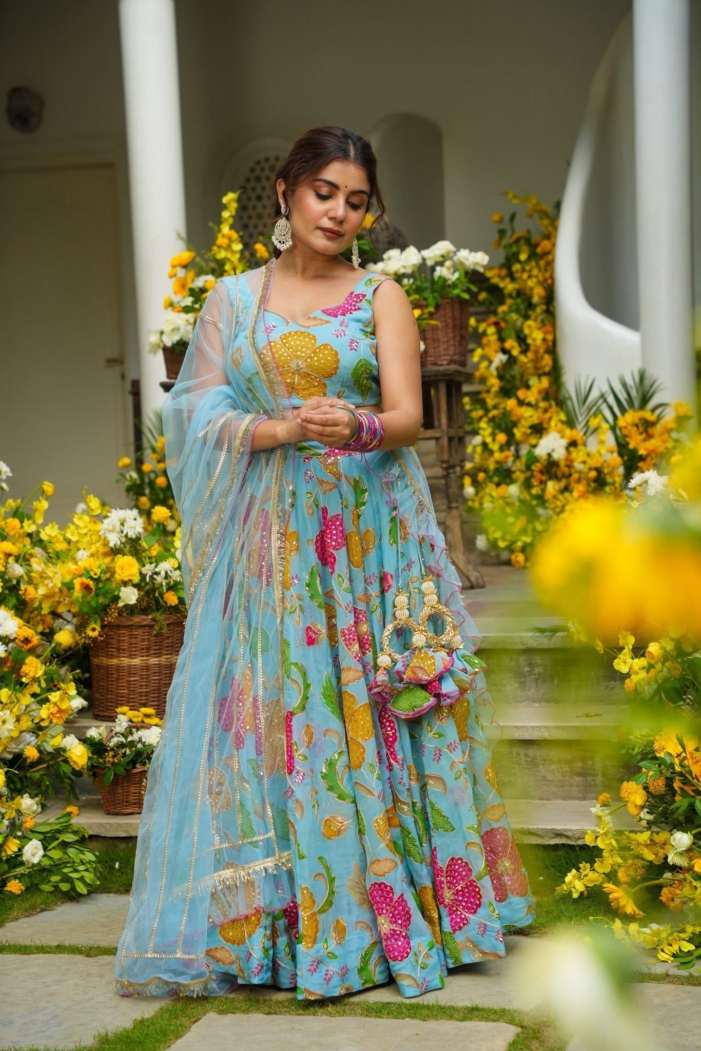 Palomi Embroidered Festive Wear Lehenga Set