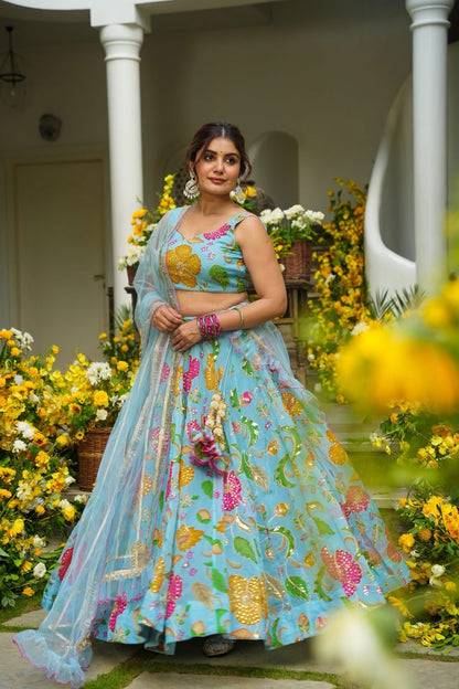 Palomi Embroidered Festive Wear Lehenga Set