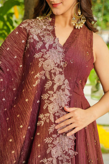 Gaurika Shimmer Crushed Tissue Suit Set