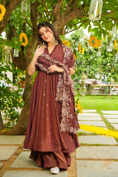 Gaurika Shimmer Crushed Tissue Suit Set