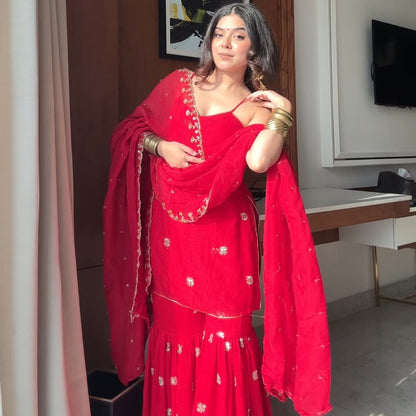 Neha Red Sharara Set