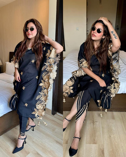 Black Golden Embroidered Suit