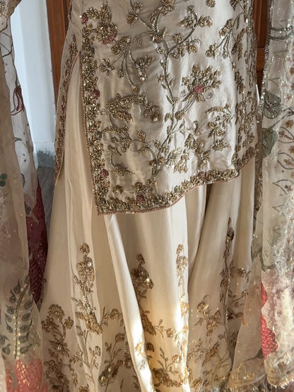 Kiara Ivory Organza Sharara Set with Sequin Embroidery