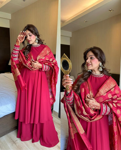 Regal Ruby Anarkali Ensemble