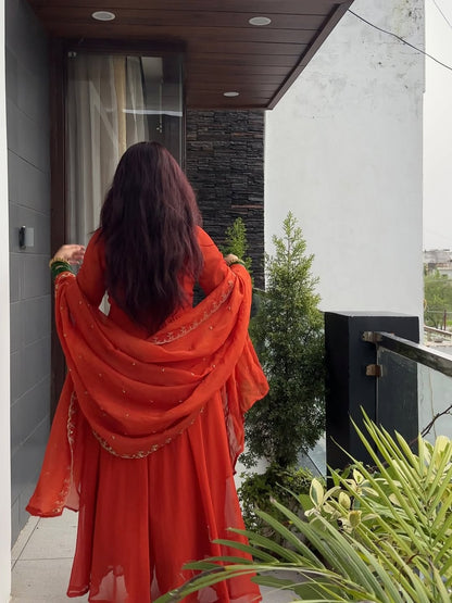 Saffron Sunset Radiance Anarkali Suit Set