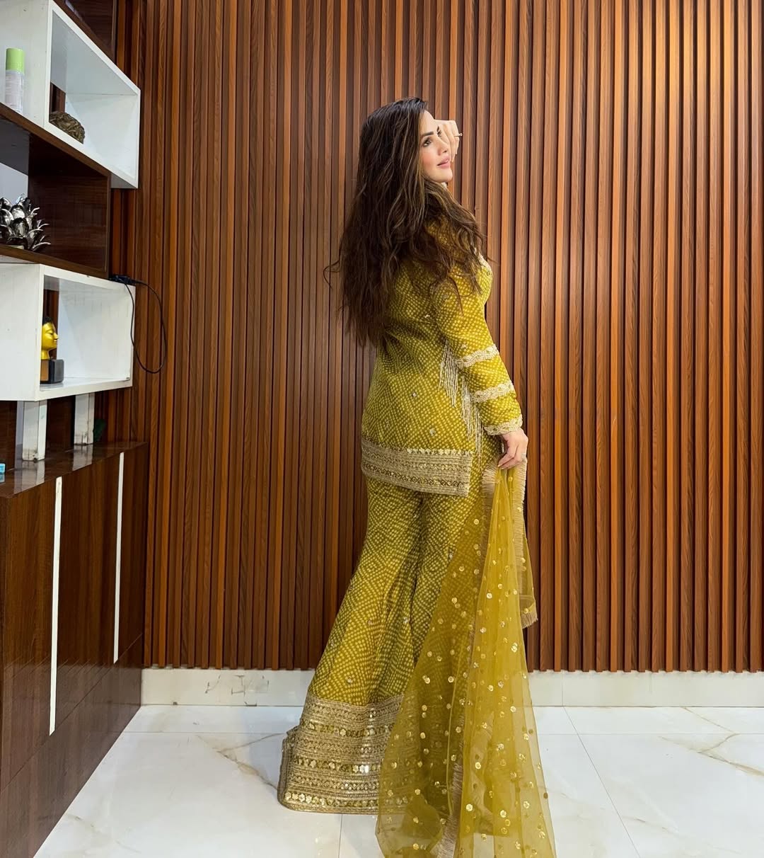 Ayesha Golden Noor Designer Sharara Set