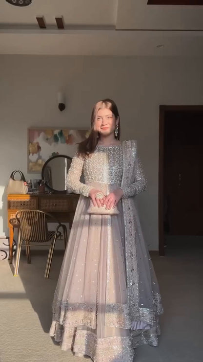 Meher Blush hand embroidery Anarkali