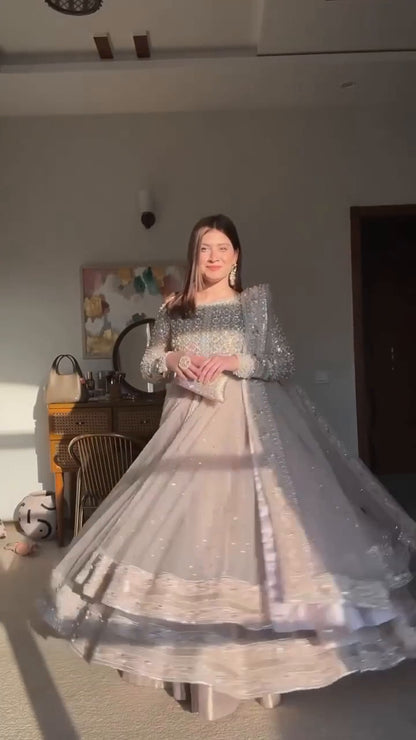 Meher Blush hand embroidery Anarkali