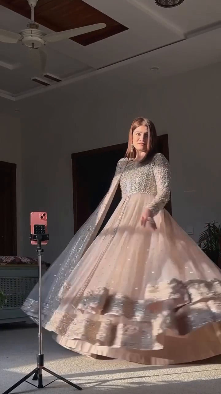 Meher Blush hand embroidery Anarkali