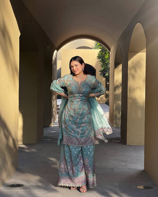 Sequin Sag for the Wedding Season Festive Kurta Set