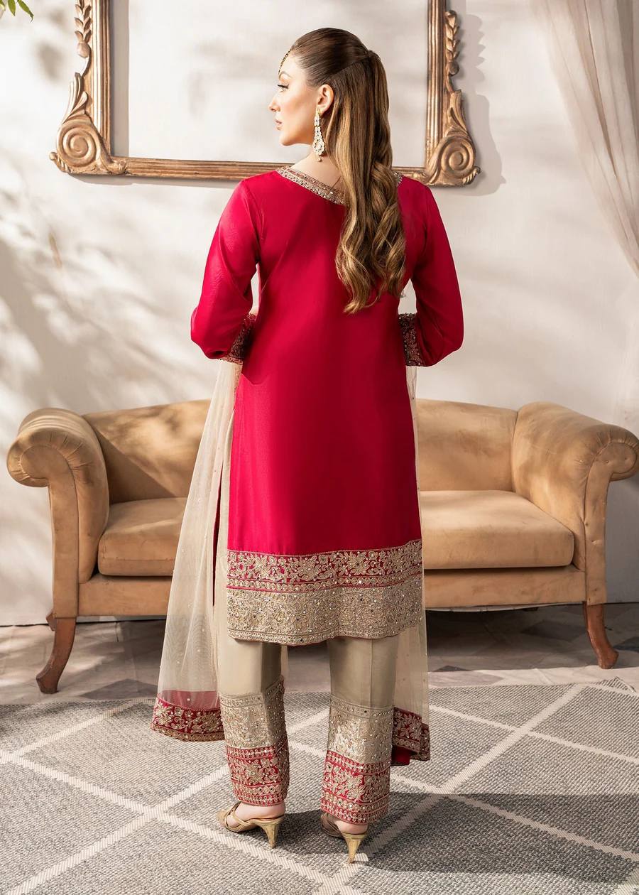 Hanna Red & Gold Embroidered Timeless Festive Suit