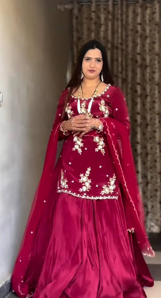 Adaayein in Flare The Sharara Natural Crep Suit