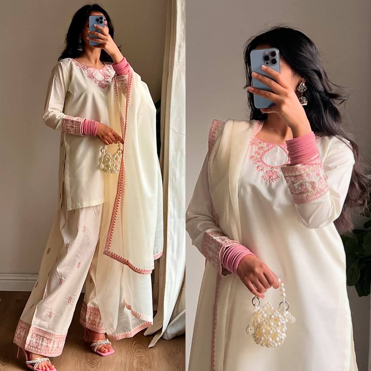 Sahiba Blush Pink Embroidery Patiala Suit Set