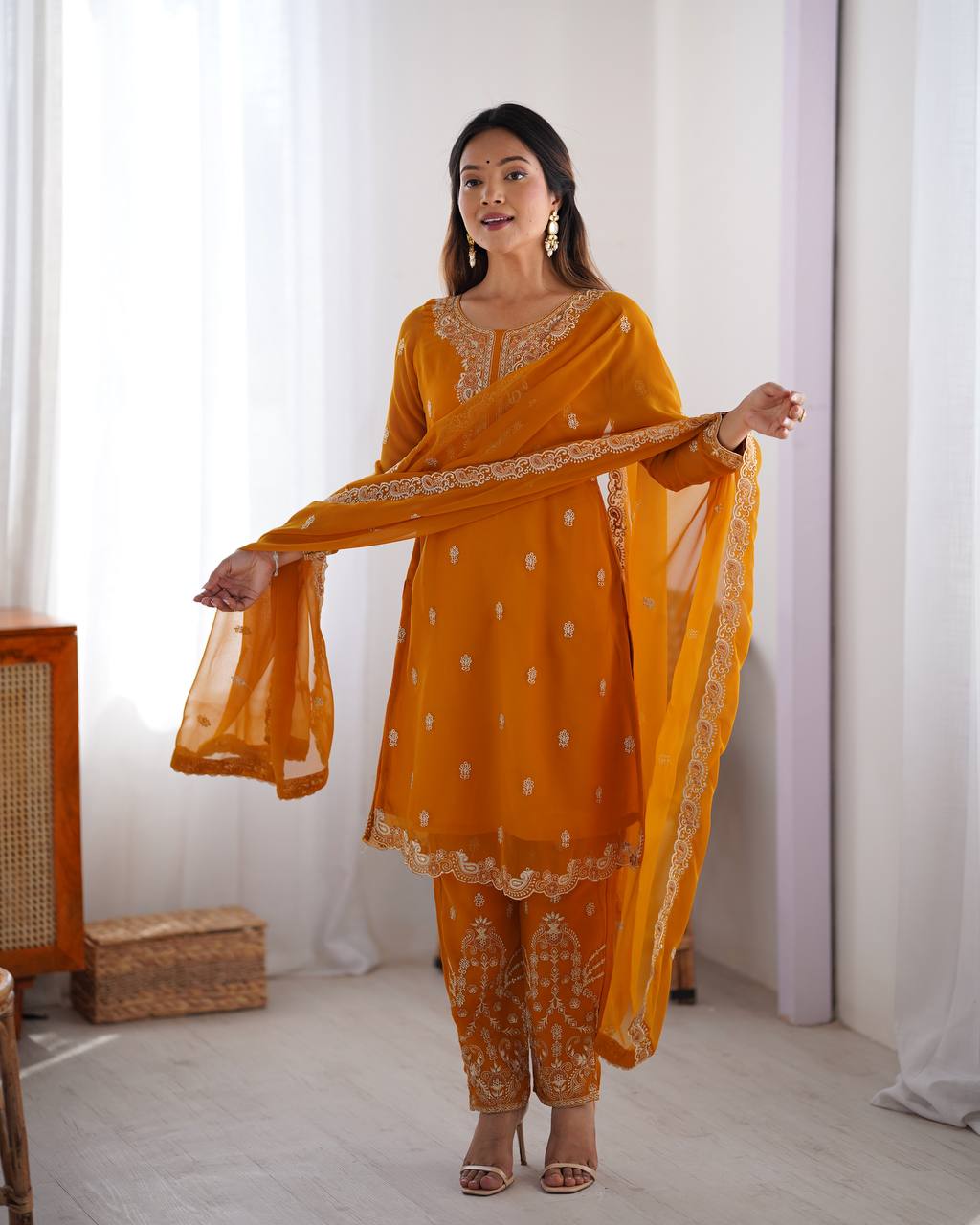 Mustard Majesty The Royal Patiala Ensemble Suit Set