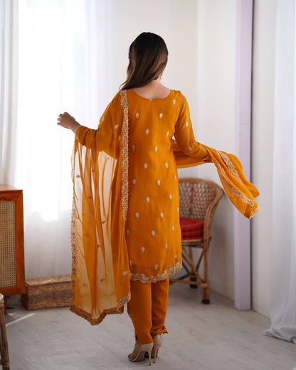 Mustard Majesty The Royal Patiala Ensemble Suit Set