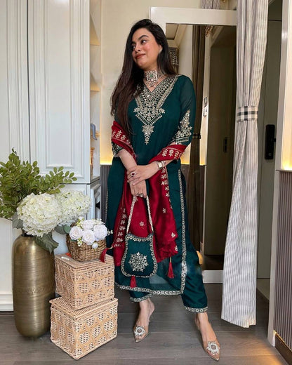 Kavya Chinnon Silk Partywear Suit